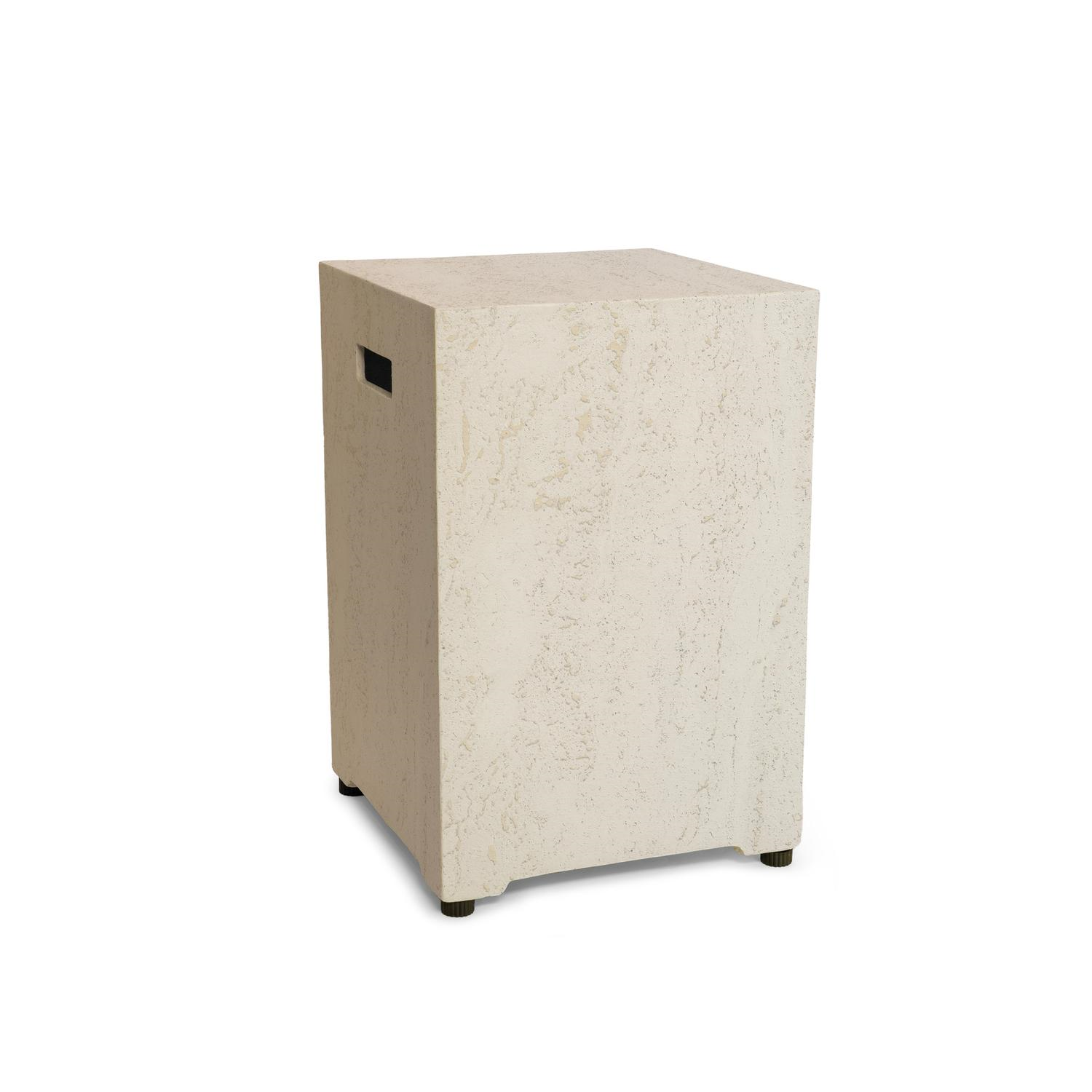 Happy Cocooning Enclosure Square Bijzettafel - Travertine - 40 x 40 x 55 cm - Composiet