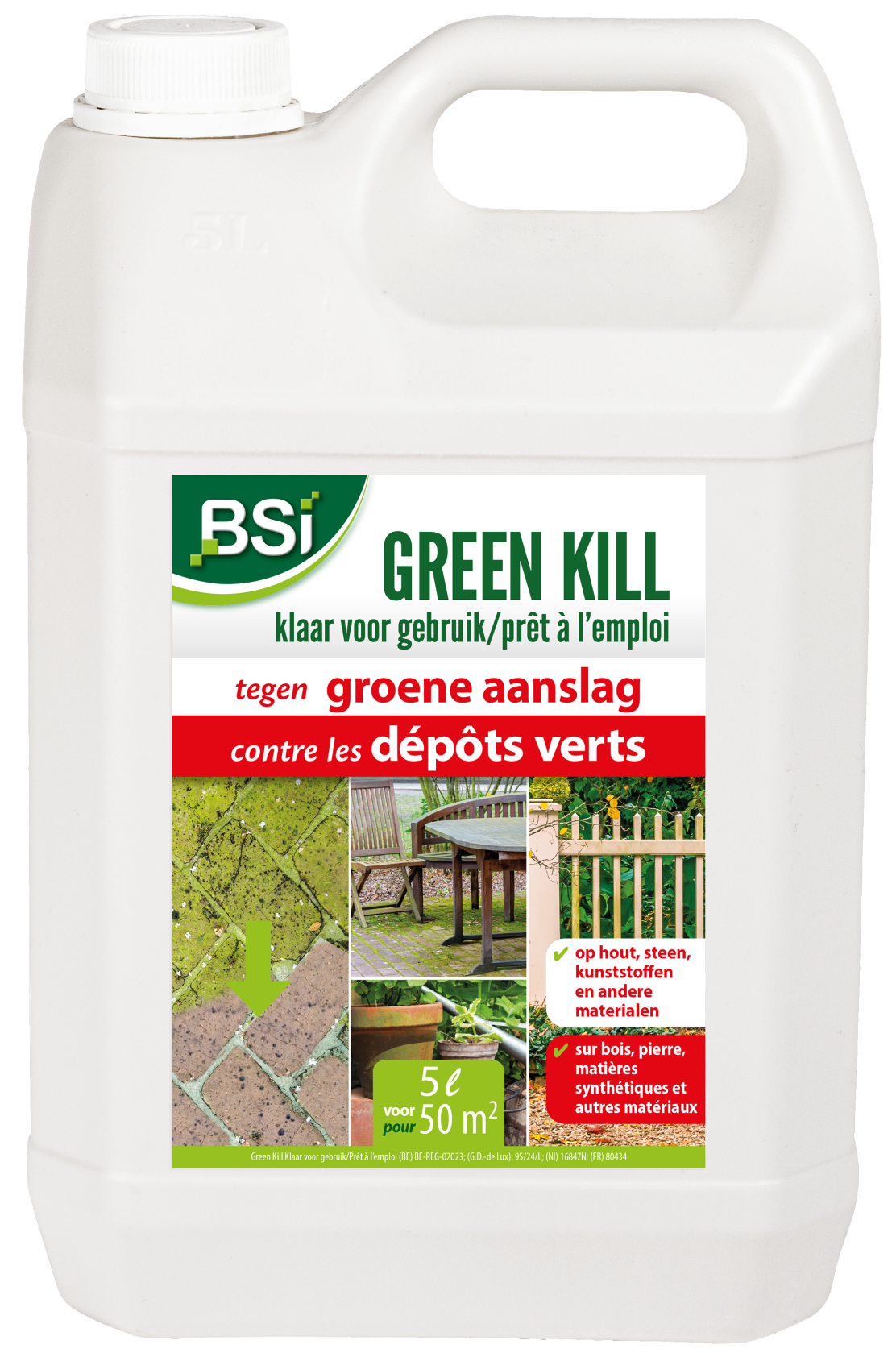 BSI Green Kill Groene Aanslagreiniger - Klaar voor gebruik - 5L - Voor 50 m²