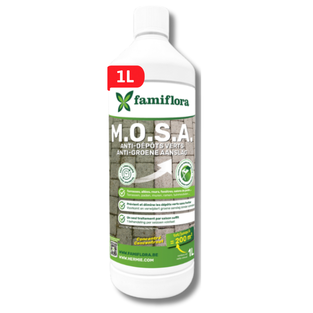 Famiflora - MOSA - 1L - tegen mos en groene aanslag - Voor 20L water (200m²)