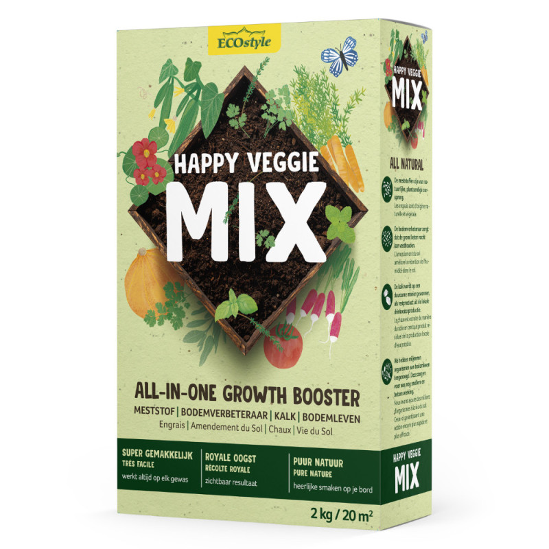Ecostyle Happy Veggie Mix Moestuinmest - Meststof & Bodemverbeteraar - 2 kg - 20 m²