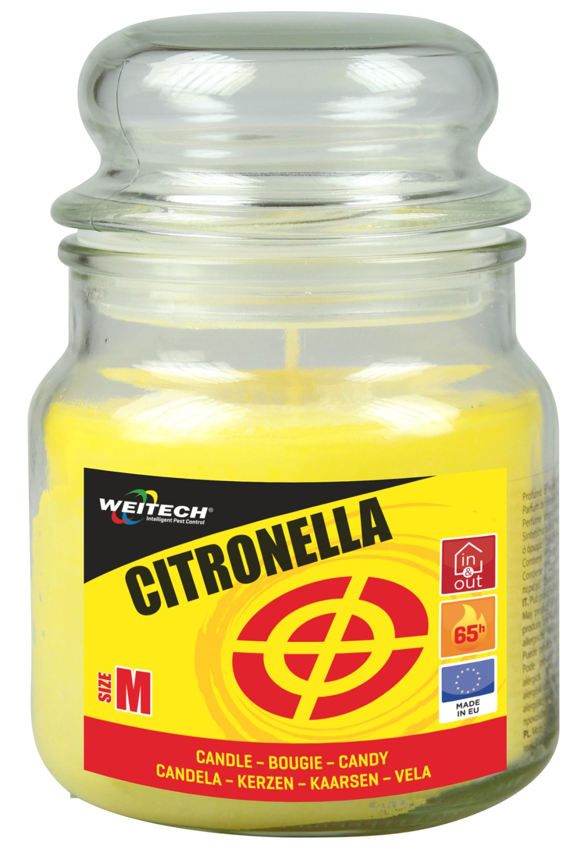 Weitech WK8025 Citronella Kaars Middel - 340g - 65 Uur brandtijd