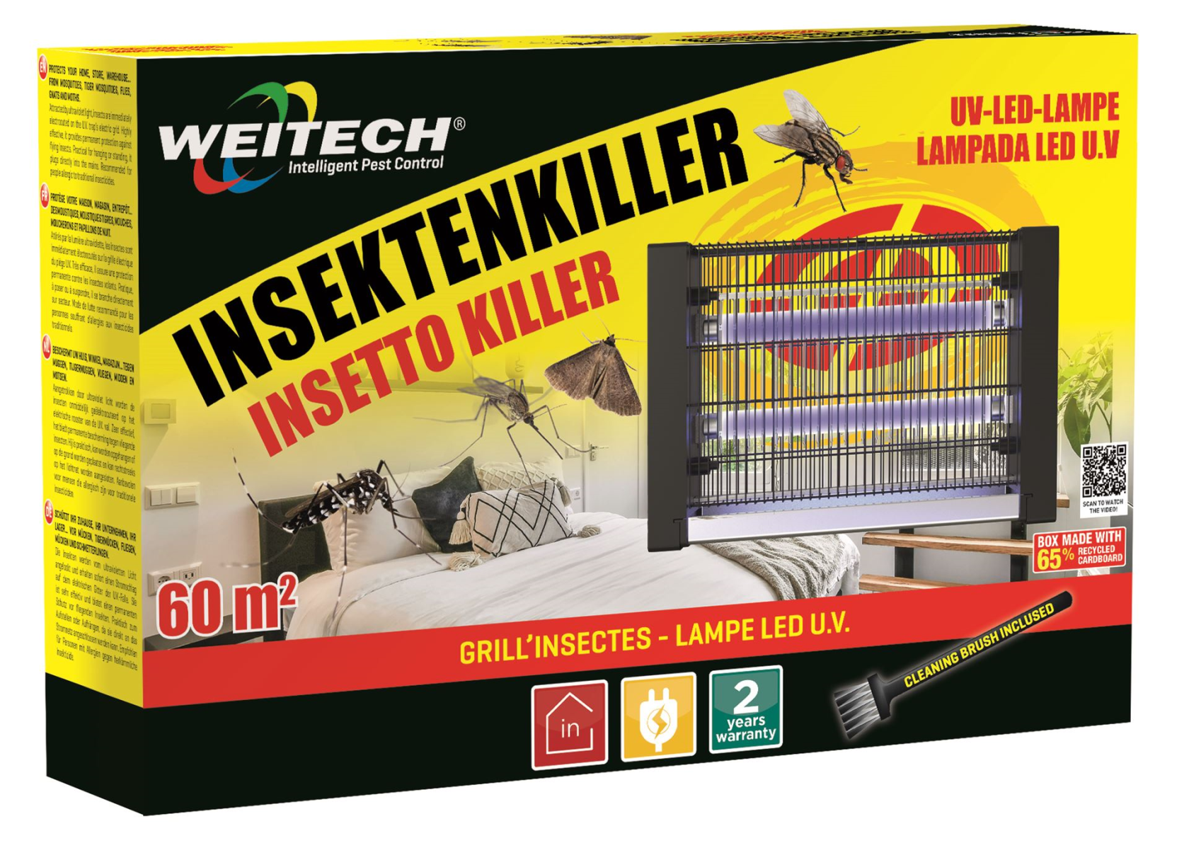 Weitech WK0119 Insect Killer Insectenlamp - 60 m² - UV Licht