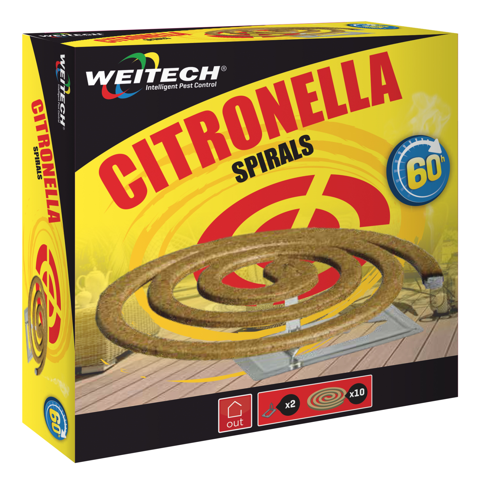 Weitech WK8021 Citronella Houtspiralen - Buiten - 6 Uur brandtijd