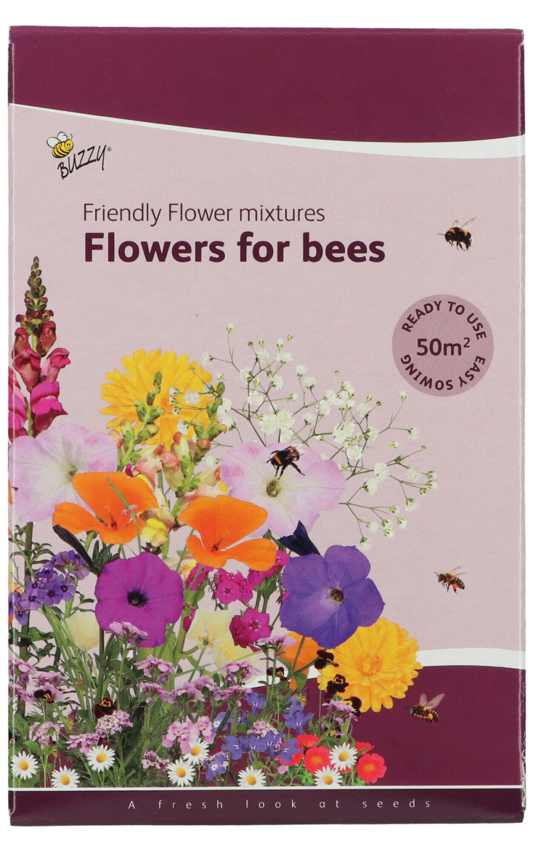Buzzy Friendly Flowers Bijen Laag - Strooidoos - Voor 50 m² - Hoogte 20-35 cm