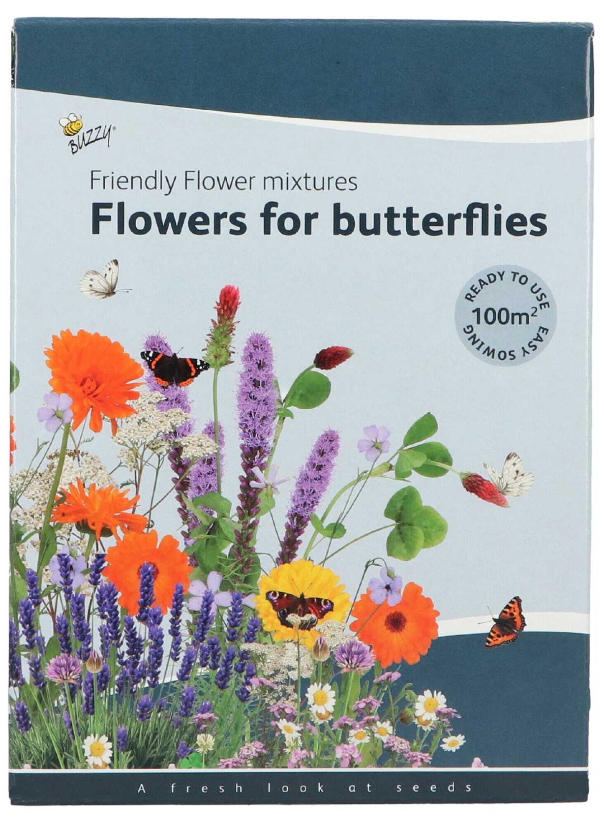 Buzzy Friendly Flowers Vlinders Laag - Strooidoos - Voor 100 m² - Hoogte 40-90 cm