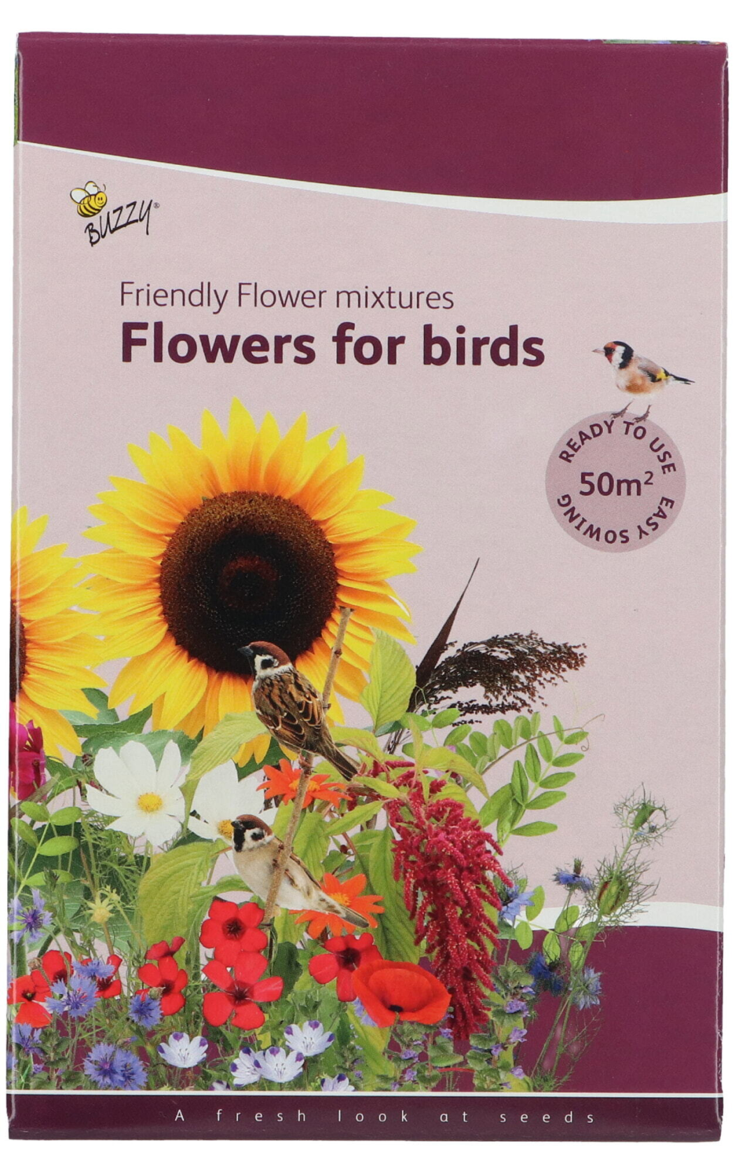 Buzzy Friendly Flowers Vogels - Strooidoos - Voor 50 m² - Hoogte 40-100 cm