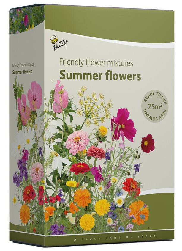 Buzzy® Friendly Flowers Strooidoos - Zomerbloemen - 25m²