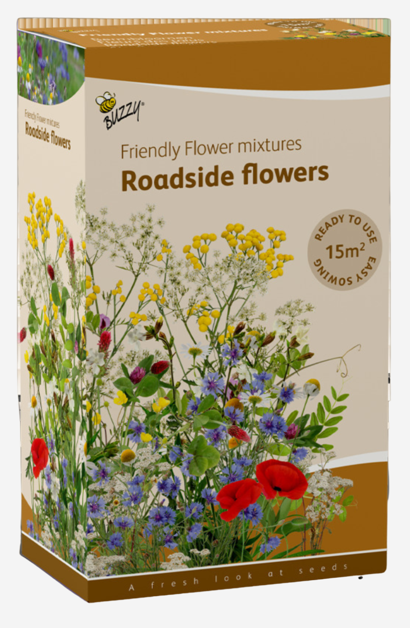 Buzzy® Strooidoos Bloemen - Friendly Flowers Bermenmengsel - 15m²