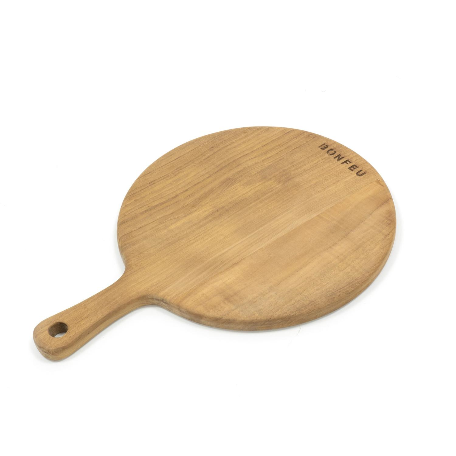 BonFeu BonTeak Pizzaplank Rond - Serveerplank - Voor 30 cm Pizza - Teakhout