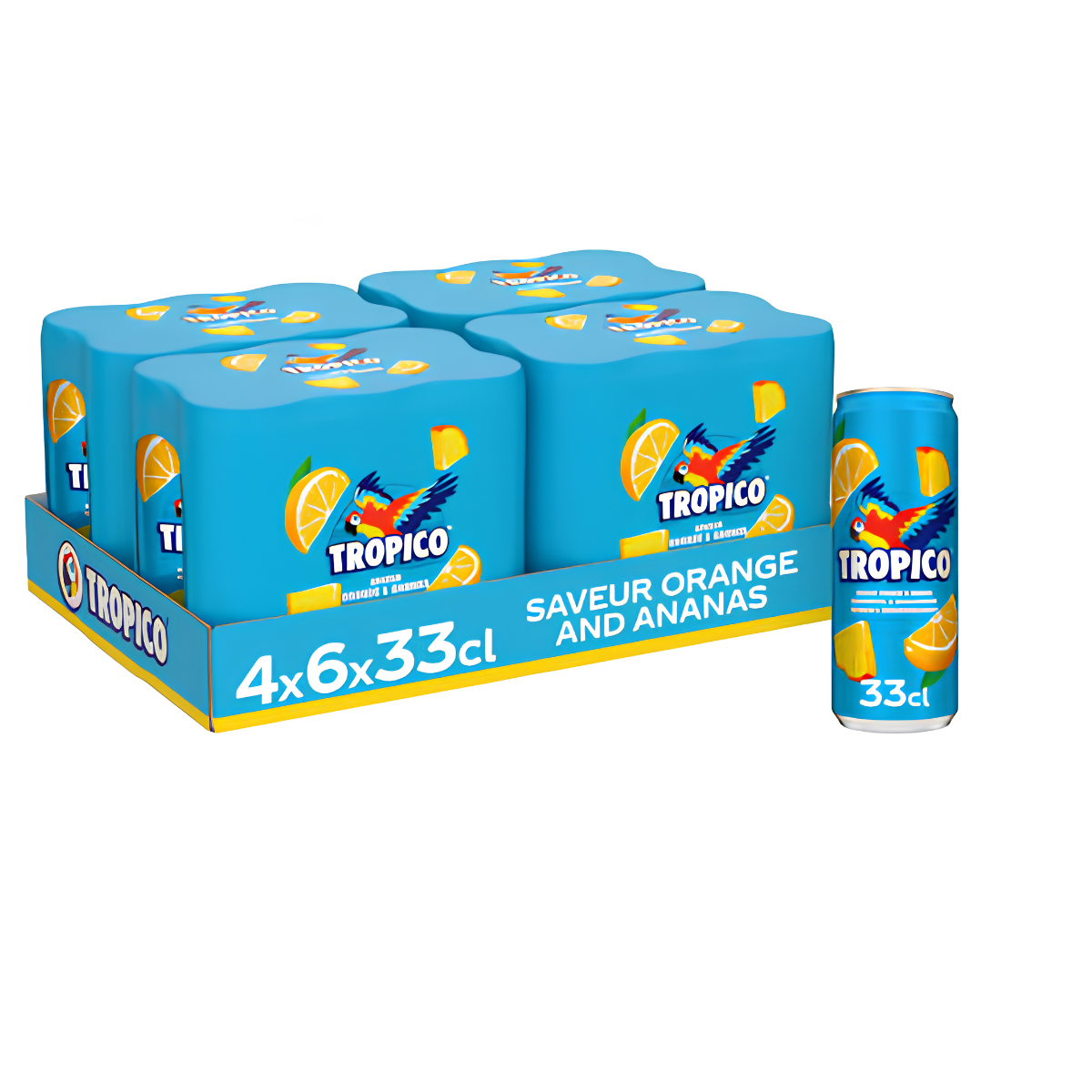 Tropico Original frisdrank - Sinaasappel & Ananas - 24 x 330ML (4 x 6-pack)