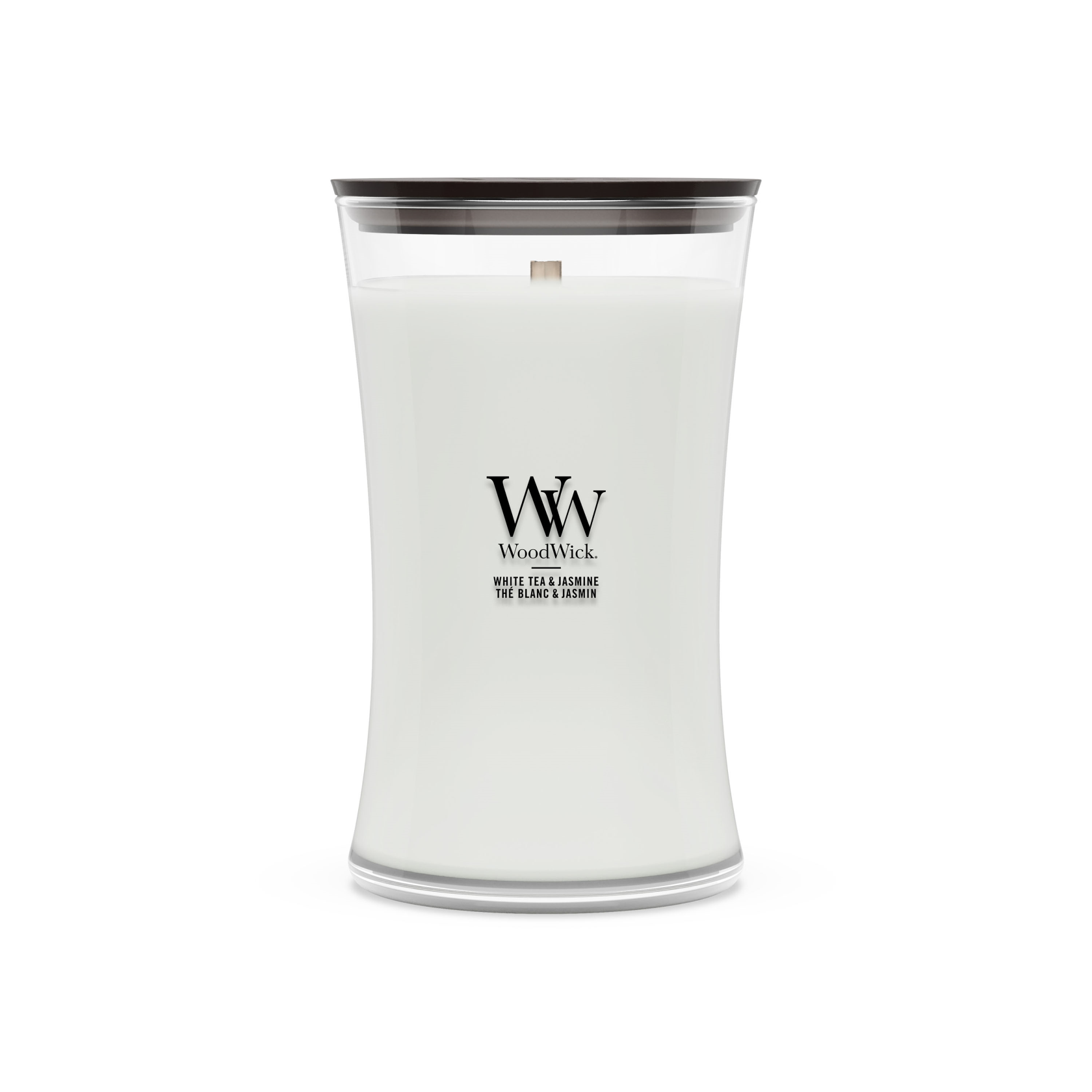 Woodwick geurkaars - Large Hourglass - White Tea & Jasmine
