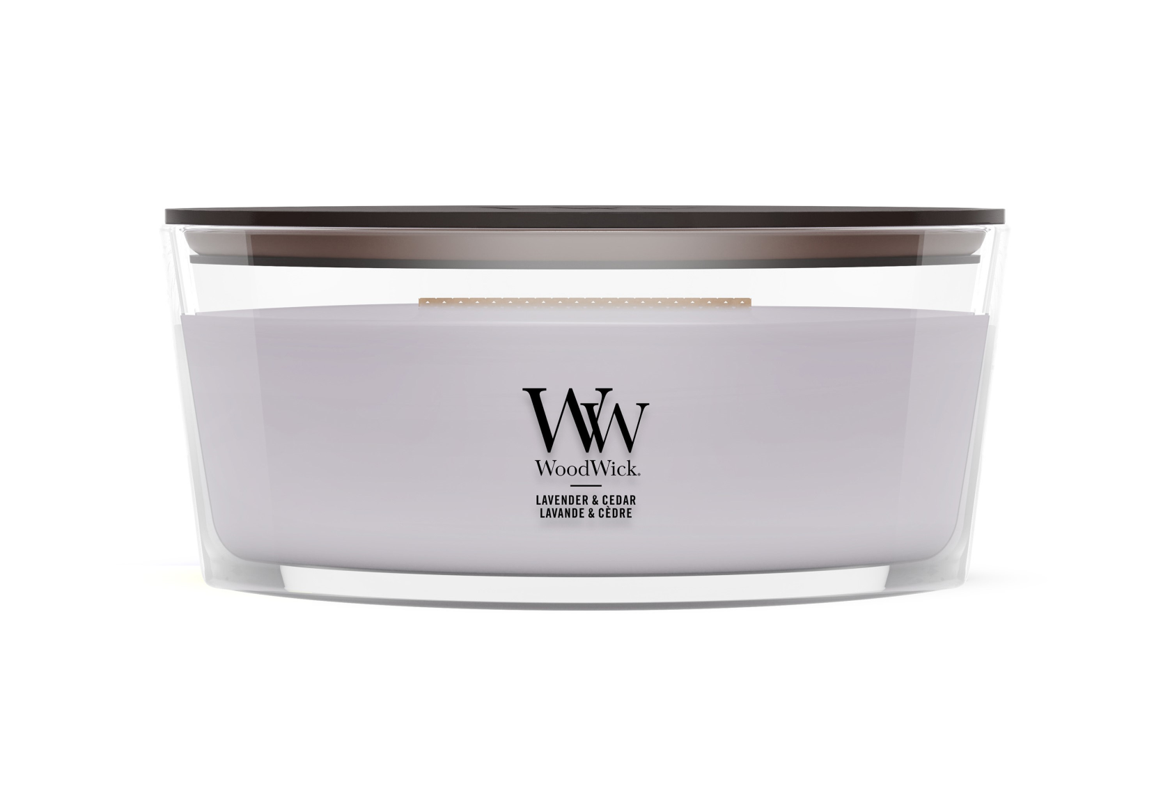 WoodWick geurkaars - Ellipse - Lavender & Cedar