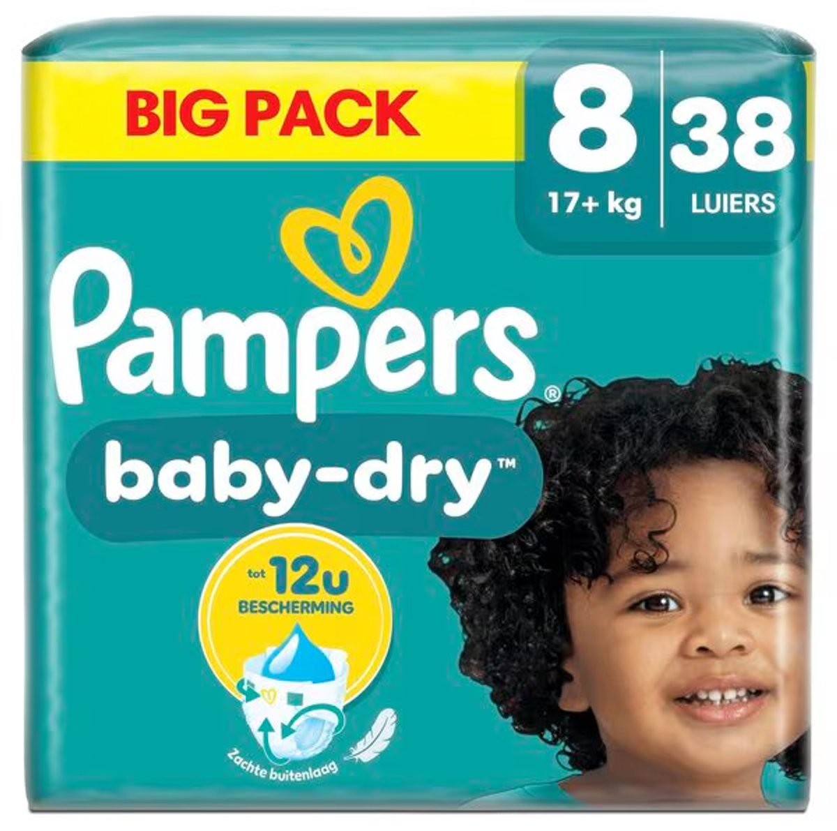 Pampers Baby-Dry luiers - Maat 8 - 38 luiers (17+ KG)