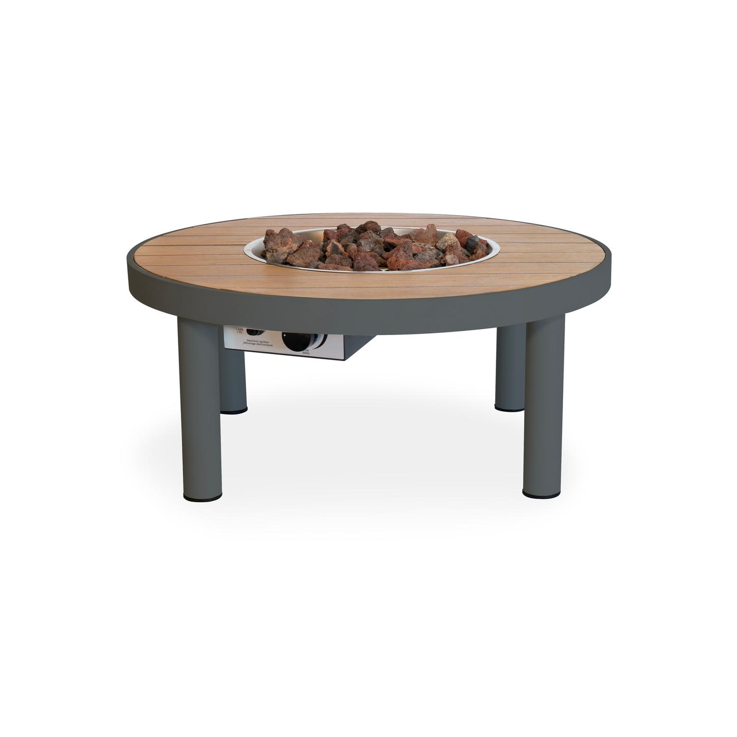 Happy Cocooning Riviera 80 - Vuurtafel - Anthracite - Aluminium & Acaciahout