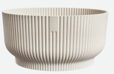 Elho Vibes Fold Bowl 25 cm - Linnen Wit - Moderne Plantenschaal van Gerecycled Plastic