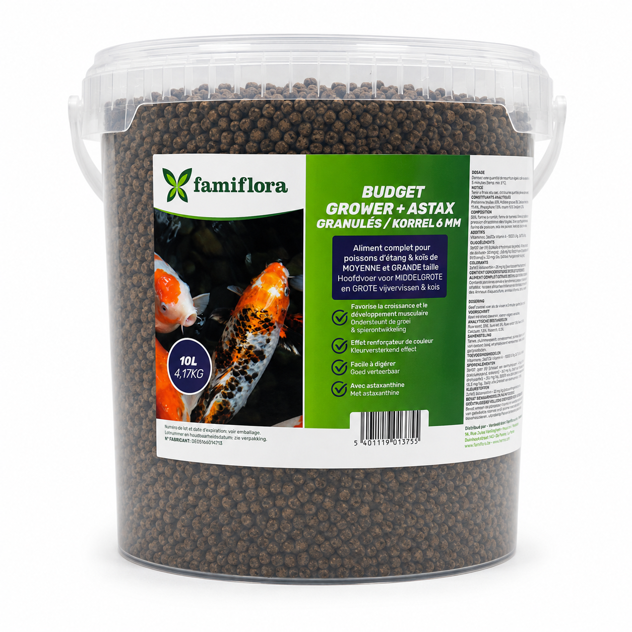 Famiflora Grower Astax 6 mm - Vijvervissen & Koi - 10 Liter (ca. 4,17KG)