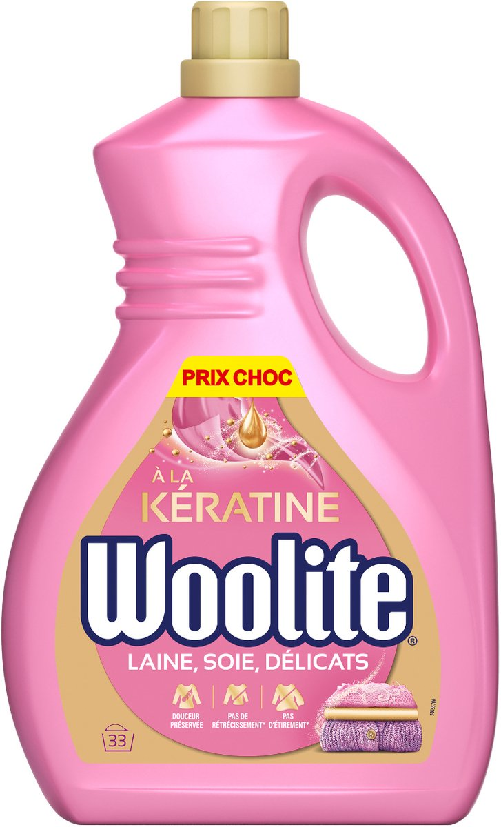 Woolite Wol & Zijde Wasmiddel - Keratine - 2 Liter - 33 Wasbeurten