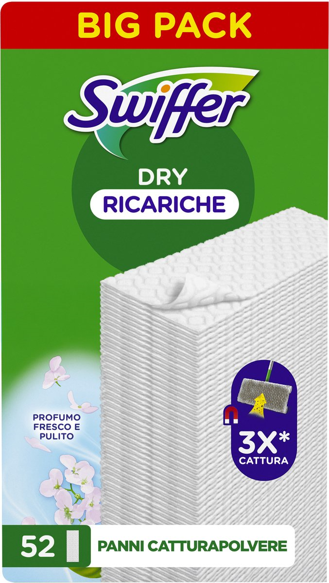 Swiffer Navulling Vloerwisdoekjes - Droge doekjes - 52 stuks