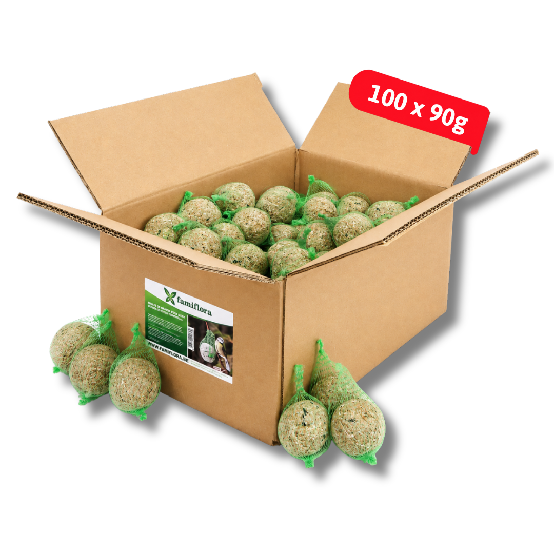 Famiflora mezenbollen met netje - Vogelvoer - 100 bollen à 90 gram