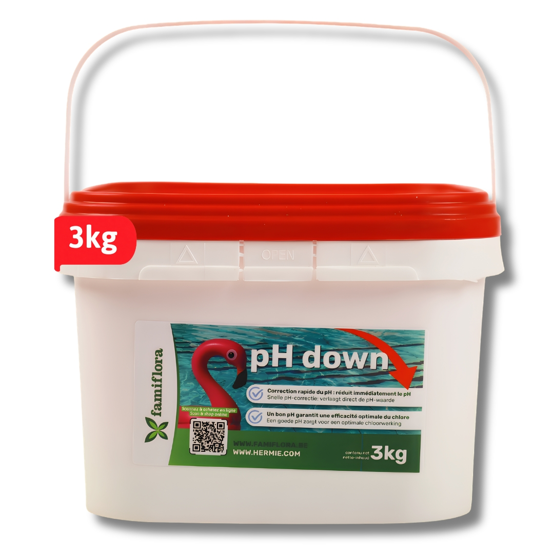 Famiflora pH down poeder 3kg - verlaagt de pH-waarde van je zwembad of spa!