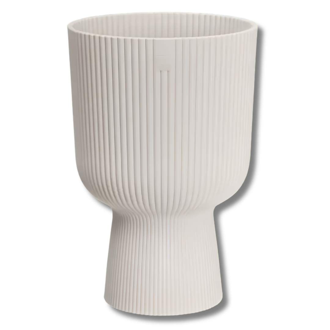Elho Vibes Fold Coupe 30 Bloempot - Ø 29.5 x H 44.7 cm - Linnen wit - Gerecycled Plastic