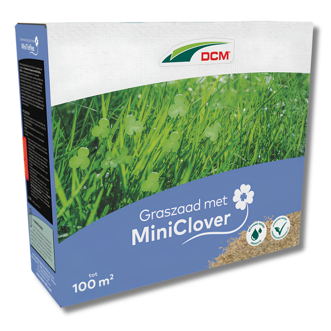 DCM Graszaad met Miniclover 2KG voor 100m² – Voor een sterk, groen en onderhoudsvriendelijk gazon