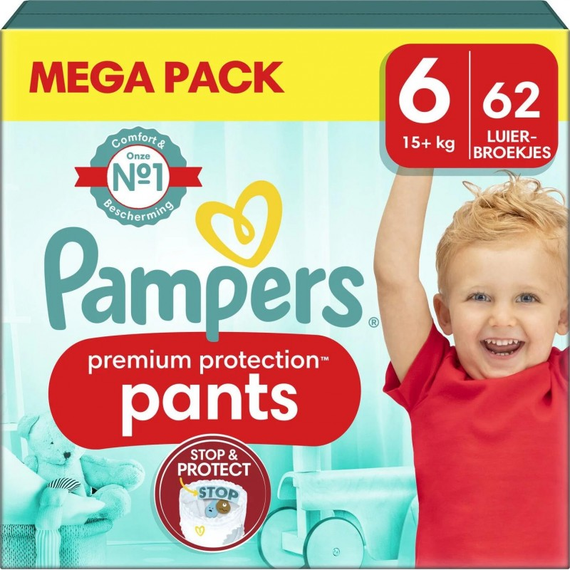 Pampers Premium Protection luiers - Maat 6 (13+kg) - 62 stuks - Voordeelverpakking