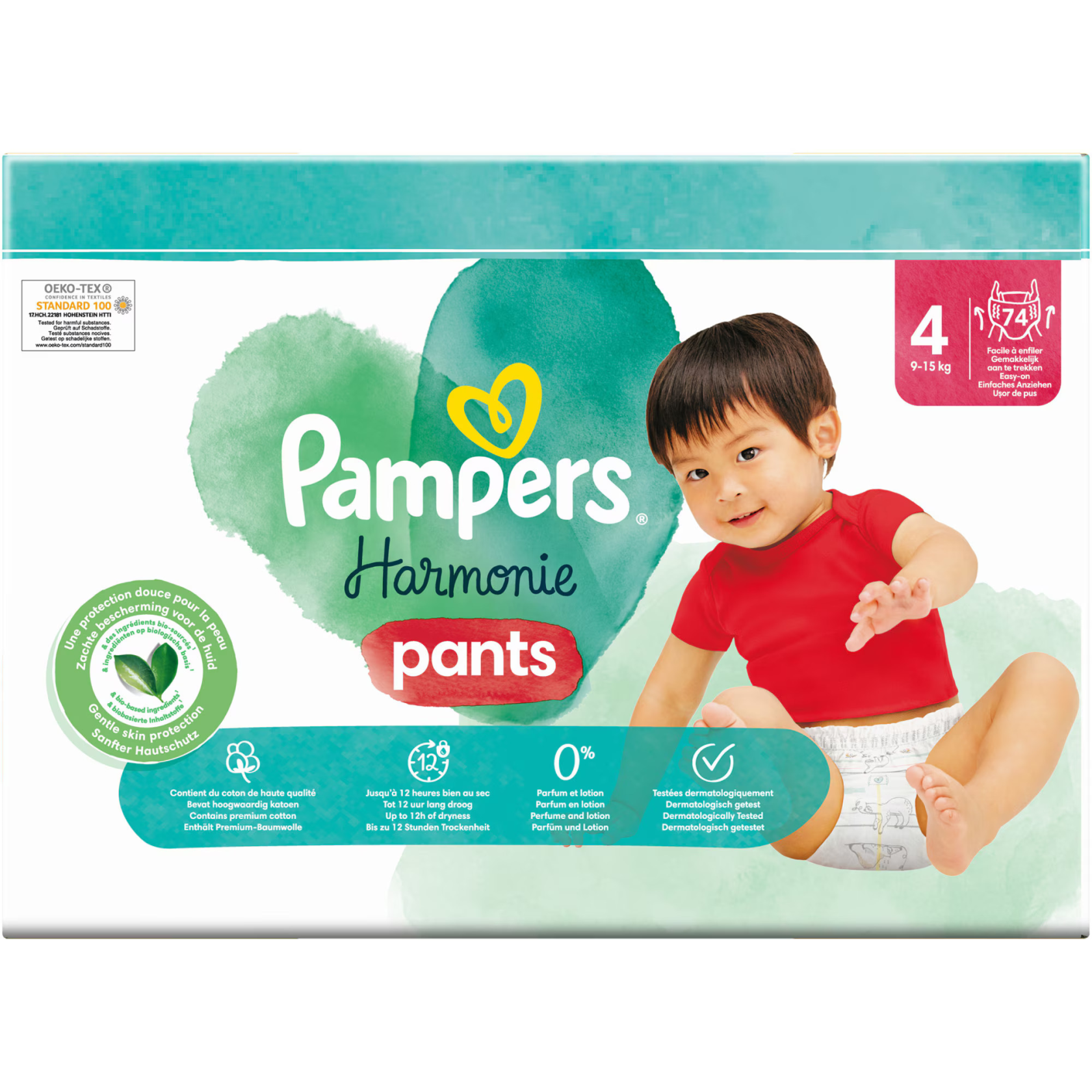 Pampers Harmonie pants - Maat 4 (9-15 KG) - 74 luierbroekjes
