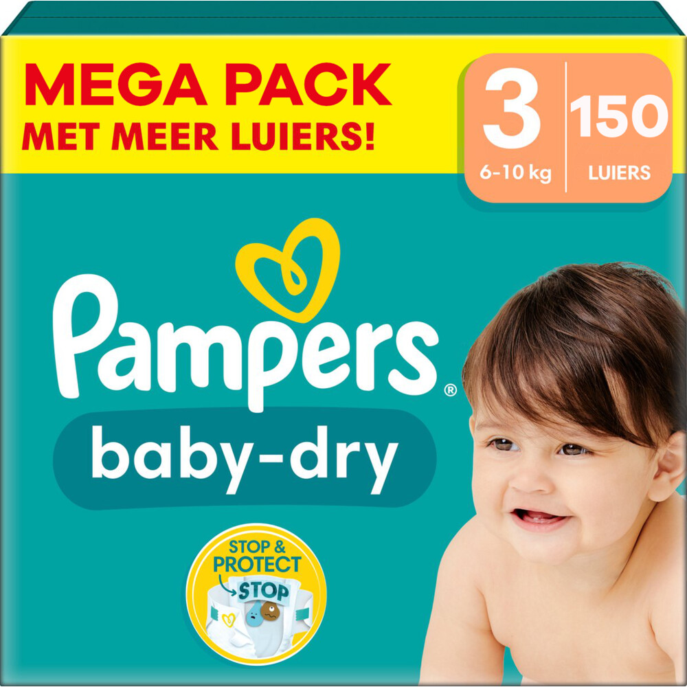 Pampers Baby-Dry luiers - Maat 3 (6-10kg) - 150 stuks - Voordeelverpakking
