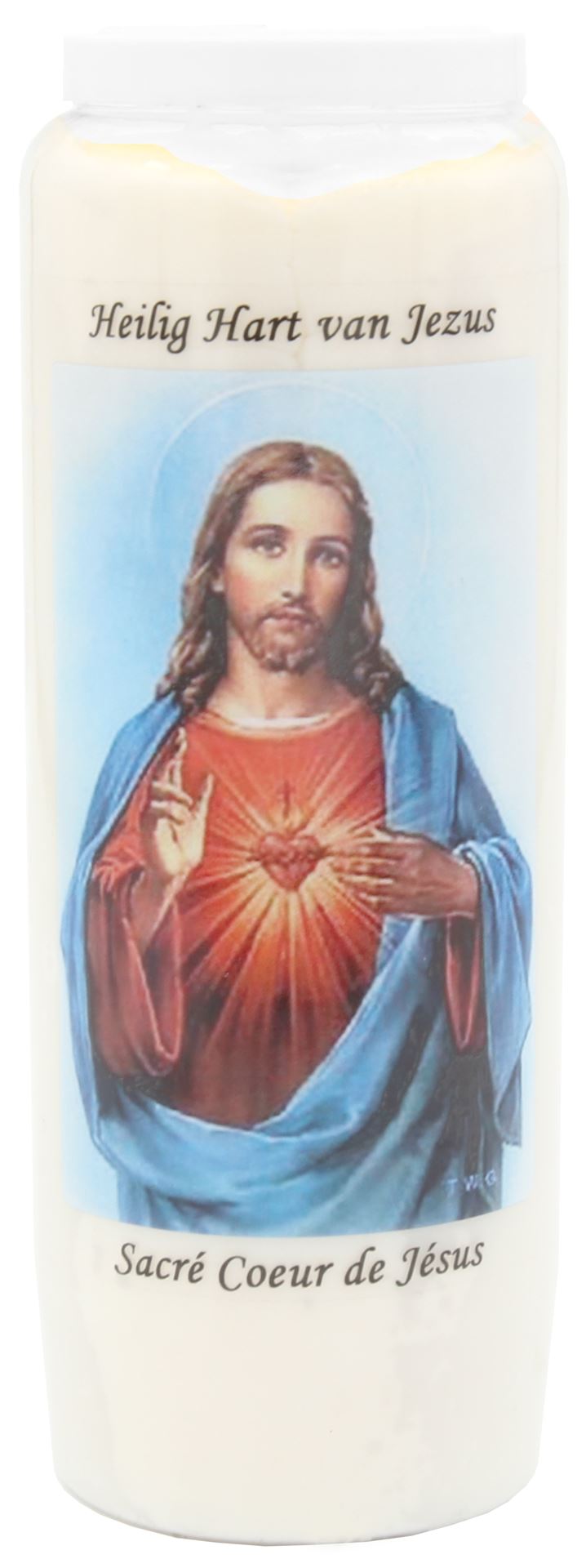 Noveenkaars wit - Heilig Hart Jezus