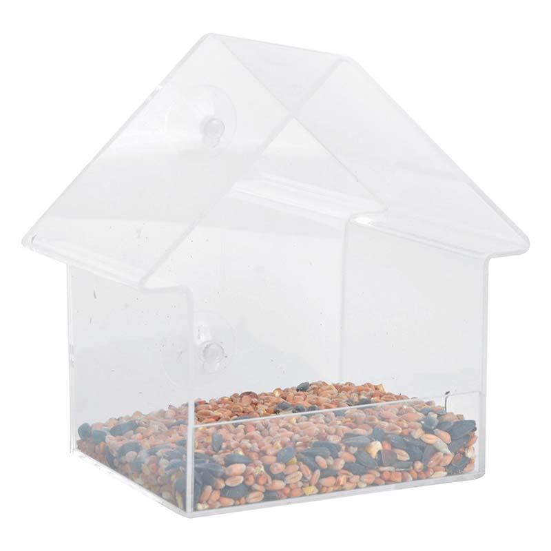 Esschert Design acryl raamvoedertafel huis - LxBxH: 14,9x10,4x15,3cm afbeelding