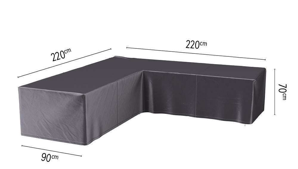 Platinum Aerocover loungesethoes hoekset - Ademende hoes voor loungeset met een 90° hoek (L-vorm) 220 x 220 x 90 x H70cm afbeelding