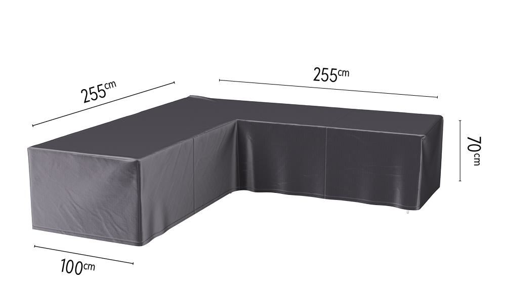 Platinum Aerocover loungesethoes hoekset - Ademende hoes voor loungeset met een 90° hoek (L-vorm) 255 x 255 x 100 x H70cm afbeelding