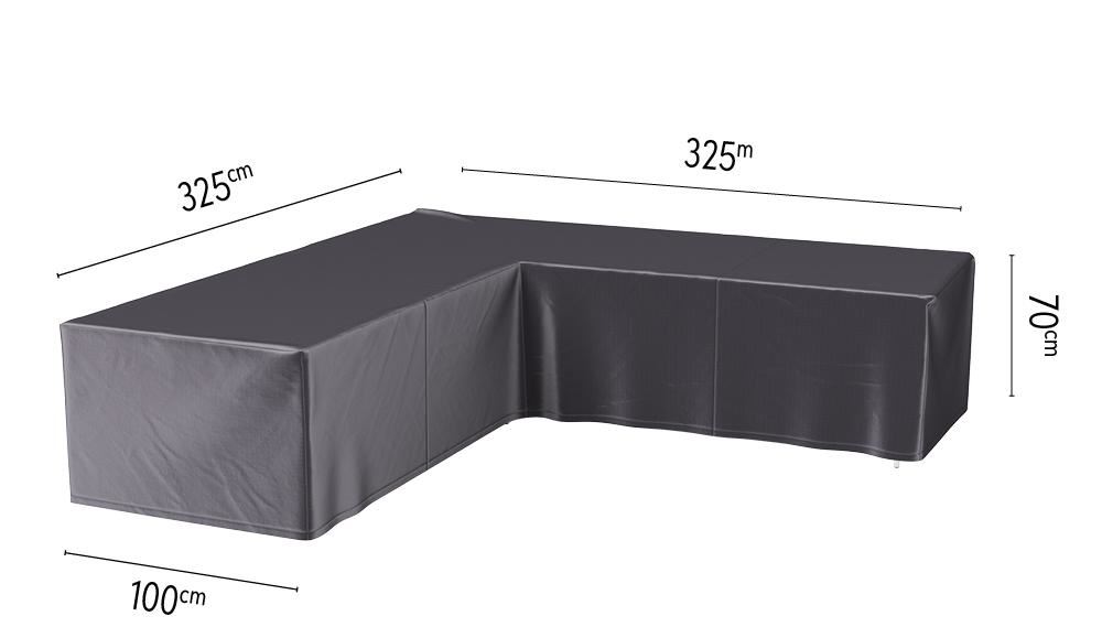Platinum Aerocover loungesethoes hoekset - Ademende hoes voor loungeset met een 90° hoek (L-vorm) 325 x 325 x 100 x H70cm