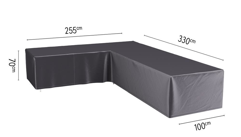 Platinum Aerocover loungesethoes links - Ademende hoes voor loungeset met een 90° hoek (L-vorm, links) 330 x 255 x 100 x H70cm afbeelding