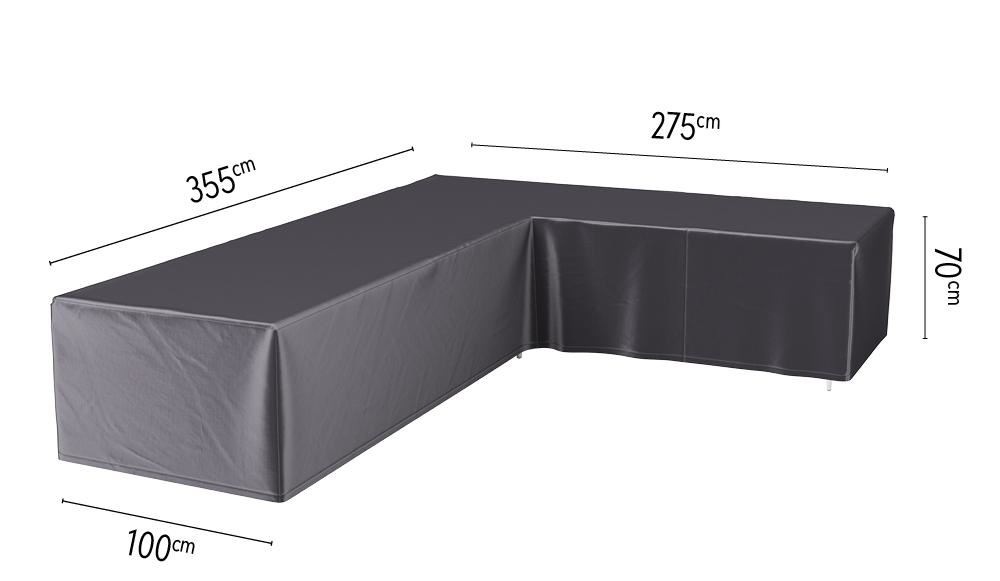 Platinum Aerocover loungesethoes rechts - Ademende hoes voor loungeset met een 90° hoek (L-vorm, links) 355 x 275 x 100 x H70cm afbeelding