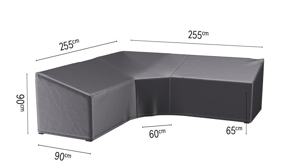 Platinum Aerocover loungesethoes trapeze - Ademende hoes voor loungeset (L-vorm) met grote hoek of trapeze hoek en hoge rug 255 x 255 x 90 x H65/90cm afbeelding