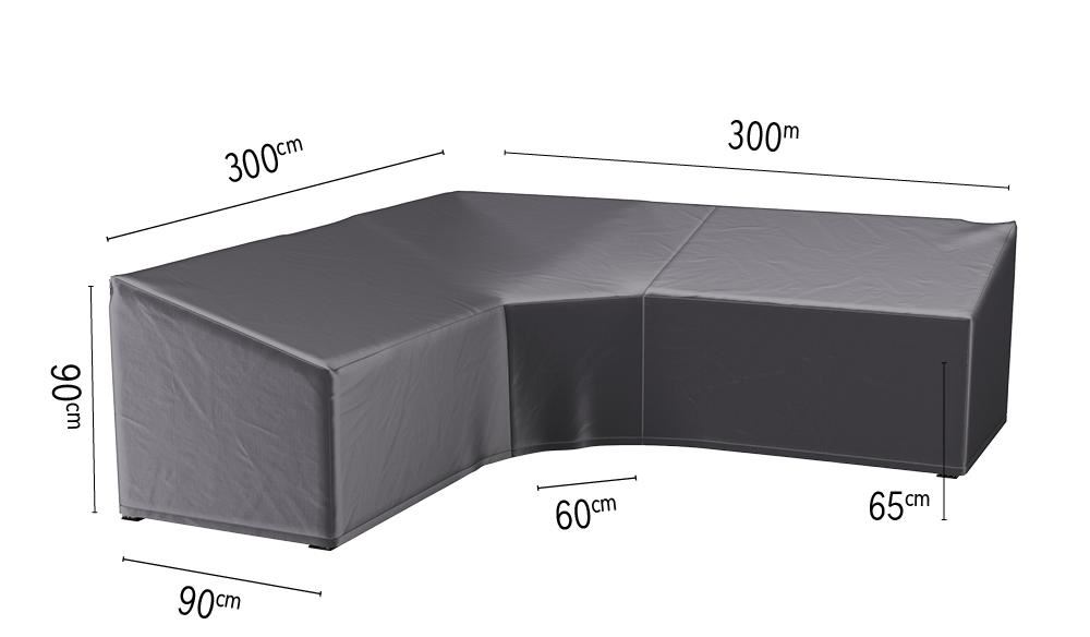 Platinum Aerocover loungesethoes trapeze - Ademende hoes voor loungeset (L-vorm) met grote hoek of trapeze hoek en hoge rug 300 x 300 x 90 x H65/90cm afbeelding