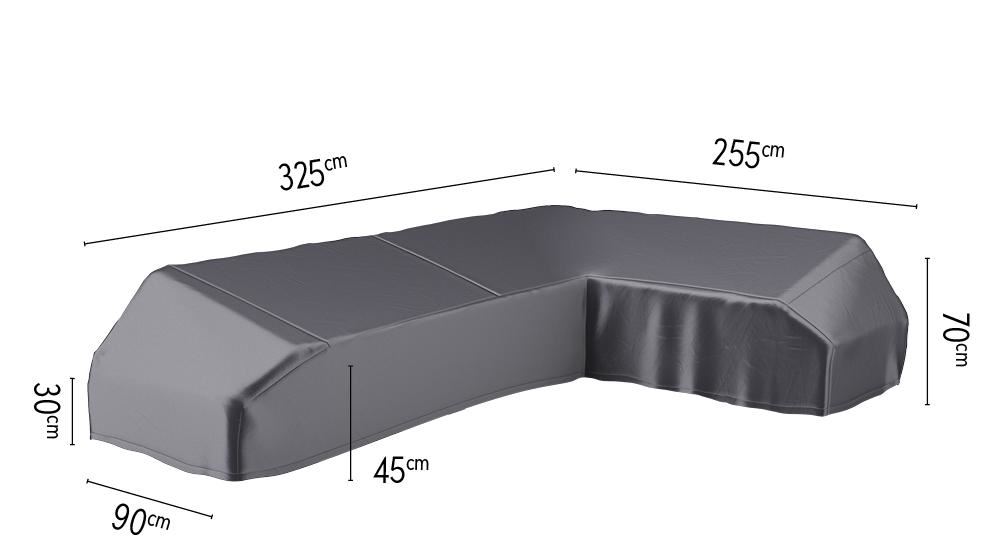 Platinum Aerocover platform loungesethoes rechts - Ademende hoes voor loungeset met platform rechts 325 x 255 x 90 x H30/45/70cm afbeelding