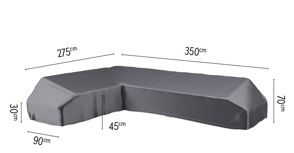 Platinum Aerocover platform loungesethoes links - Ademende hoes voor loungeset met platform links 350 x 275 x 90 x H30/45/70cm afbeelding