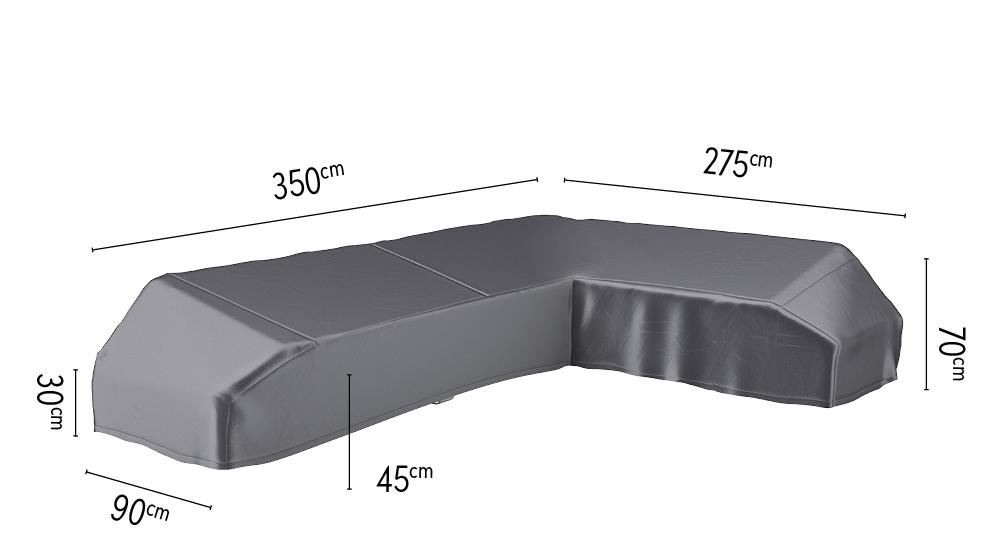 Platinum Aerocover platform loungesethoes rechts - Ademende hoes voor loungeset met platform rechts 350 x 275 x 90 x H30/45/70cm afbeelding