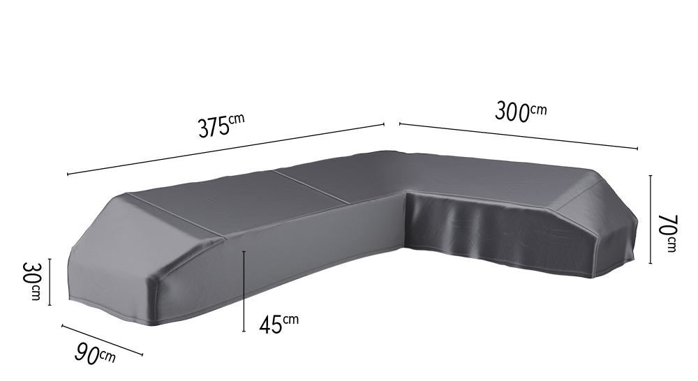 Platinum Aerocover platform loungesethoes rechts - Ademende hoes voor loungeset met platform rechts 375 x 300 x 90 x H30/45/70cm afbeelding
