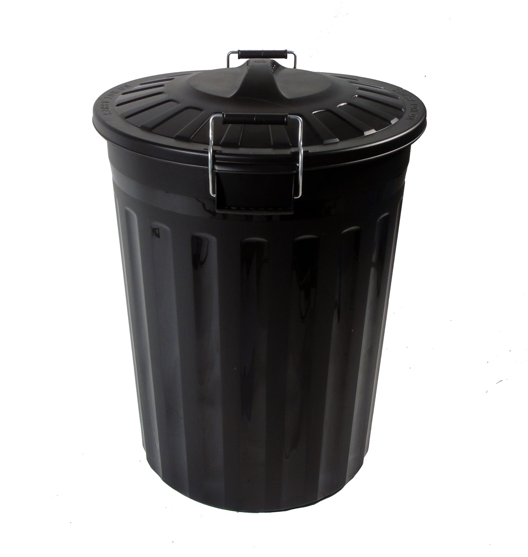 Nature afval-/voederton met clipdeksel - zwart kleur, PP, inhoud 80l - H65 xØ47 cm afbeelding