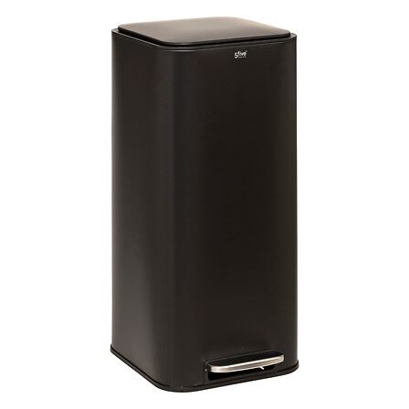 5Five Delta 30L vierkante pedaalemmer– RVS zwart – Soft close – Binnenemmer + koolstoffilter afbeelding
