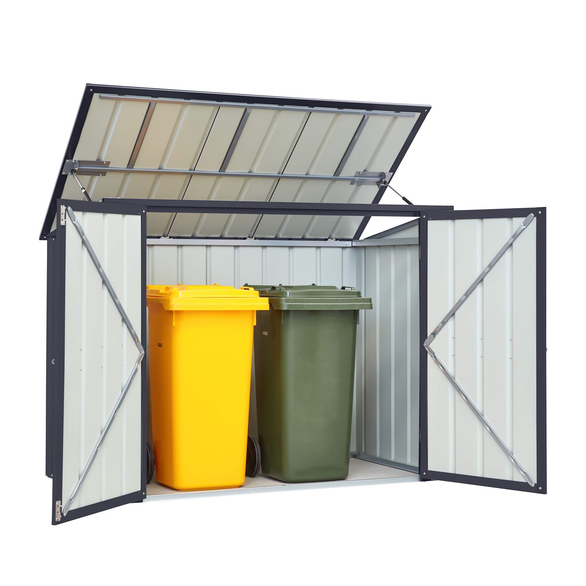 Vitavia Afvalcontainer -berging Easy 53 - antraciet - Tuinberging metaal - L171 x 95 x H131,5 cm afbeelding