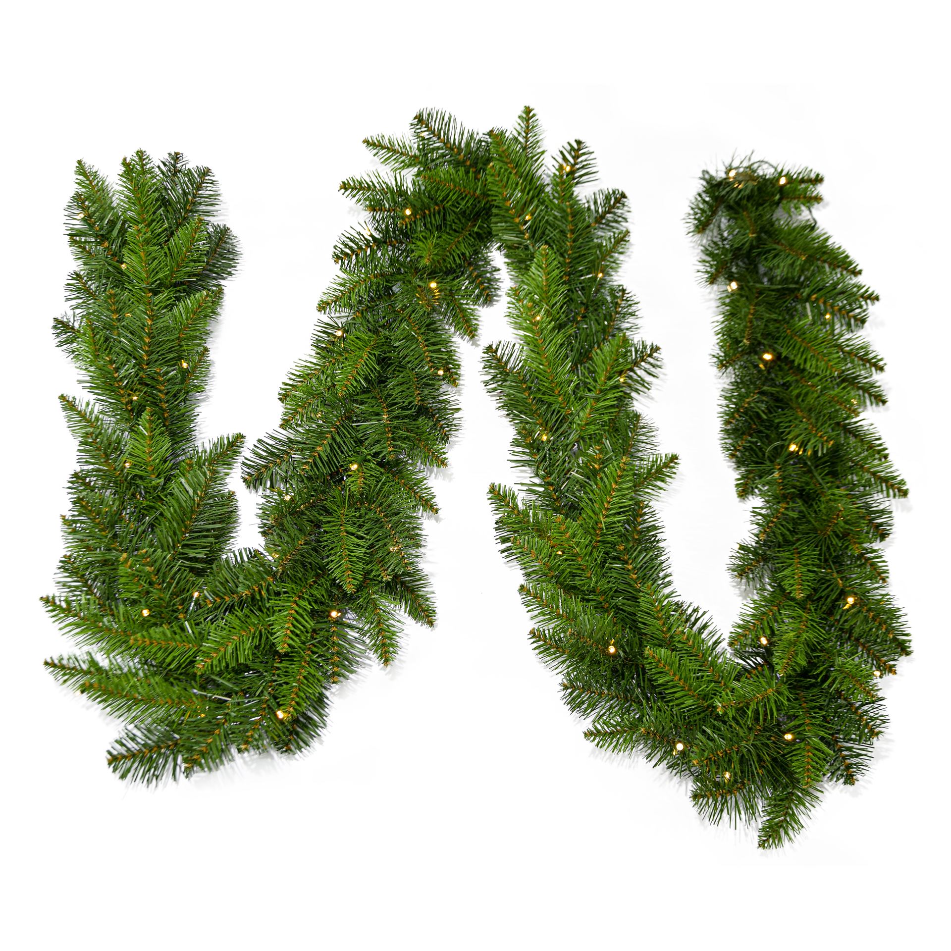 Verlichte guirlande"Akron"- groen - L274 xØ25 cm - 50 warm witte ledlampjes afbeelding