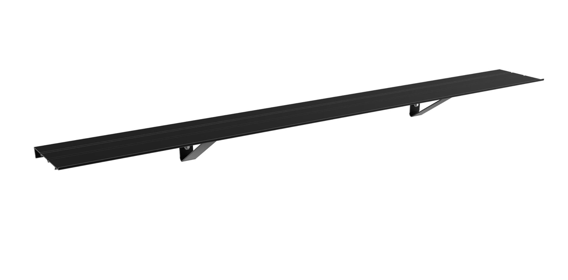 Vitavia aluminium legplank - zwart - 121,5 x 15 cm