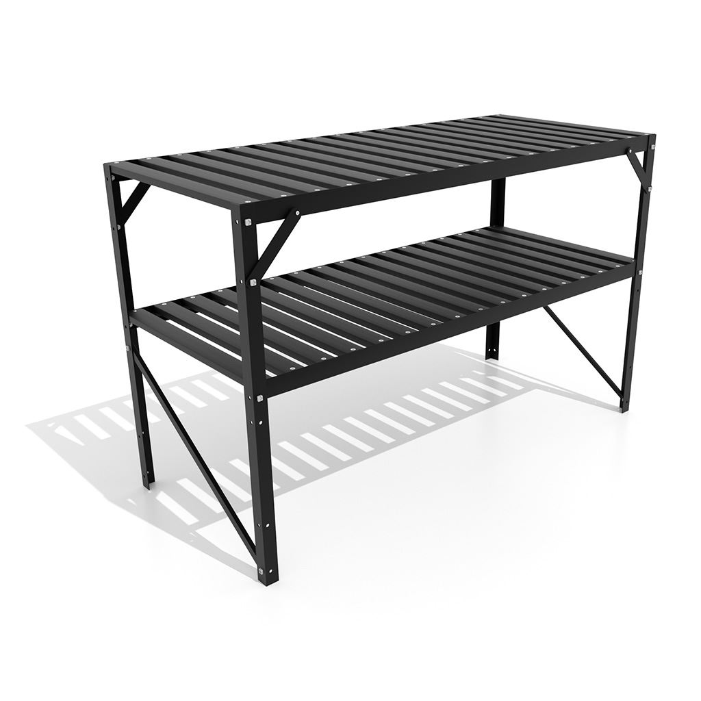 Vitavia aluminium kweektafel dubbel– Zwart (121x54x76 cm) afbeelding