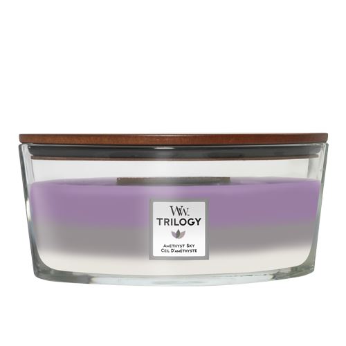 WoodWick geurkaars - Ellipse Trilogy - Amethyst Sky afbeelding
