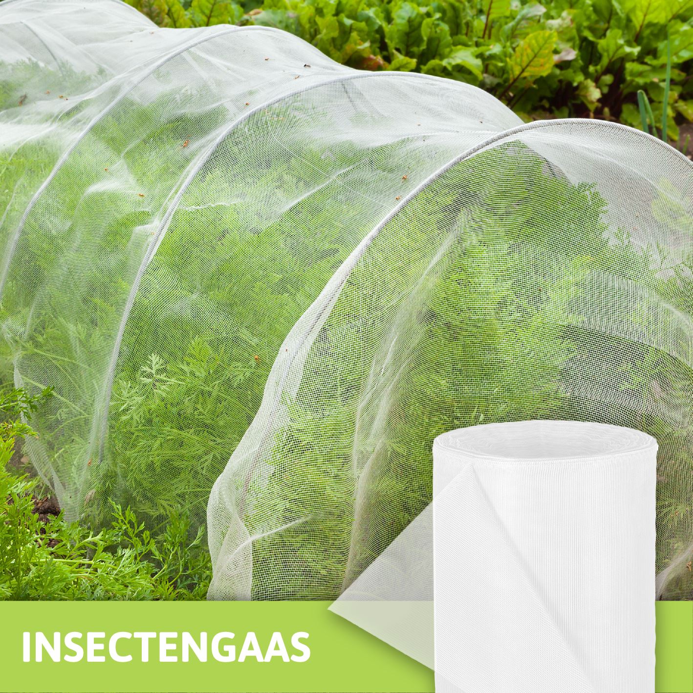 Extra stevig, fijnmazig insectengaas (130g/m²) - 2,5m breed - transparant afbeelding